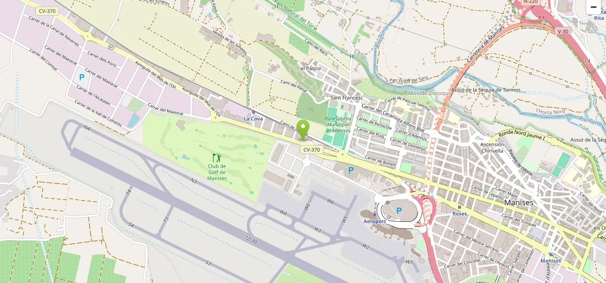 Mapa de la ubicación de Modelados Méndez, S.L. en el Polígono Industrial de La Cova, Manises